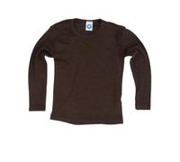 Cosilana, Camiseta interior de manga larga para niños, 70% lana (kbT), 30% seda, marrón, 140