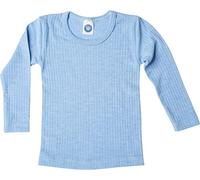 Cosilana, Camiseta interior de manga larga, Ropa Niño, 45% algodón KBA, 35% lana, 20% seda. Color azul. 4 años
