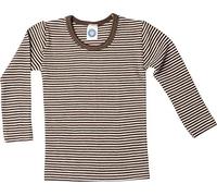 Cosilana, Camiseta interior infantil de manga larga, 70% lana (kbT) y 30% seda., De color marrón natural., 128 cm