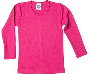Cosilana, Camiseta interior infantil de manga larga, 70% lana (kbT) y 30% seda., rosa, 128 cm