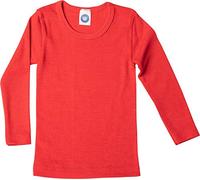 Cosilana, Camiseta Interior Infantil Manga Larga, 70% Lana (orgánica), 30% Seda ((Rojo, 104)