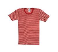 Cosilana, Camiseta interior para niños, 70% lana y 30% seda, Rojo/Natural, 116