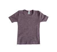 Cosilana, Camiseta interior para niños de manga corta, 45% algodón KBA, 35% lana kbT, 20% seda, Ciruela Melange, 140
