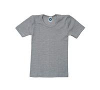 Cosilana, Camiseta interior para niños de manga corta, 45% algodón KBA, 35% lana kbT, 20% seda, gris, 128