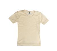 Cosilana, Camiseta interior para niños de manga corta, 45% algodón KBA, 35% lana kbT, 20% seda, naturaleza, 128