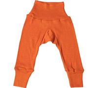 Cosilana Pantalón largo para bebé con cintura, 70% lana virgen de merino, 30% seda., Color naranja., 86 cm-92 cm
