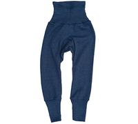 Cosilana - Pantalones de bebé con cintura de lana virgen y seda (98-104, color azul marino)