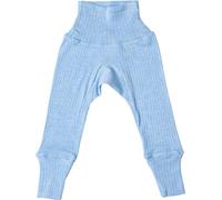 Cosilana Pantalones de bebé con cintura umbilical 45% algodón KBA 35% lana kbT 20% seda, Color azul., 62 cm-68 cm