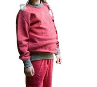 Cosilana Pantalones de forro polar para bebé con cintura de algodón orgánico. Color rojo vino. 98/104 cm