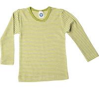 Cosilana, ropa interior para niños, camiseta, 70% lana merina orgánica, 30% seda, verde a rayas, 116 cm