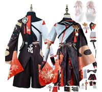 Cosimfy Anime Genshin Impact Kaedehara Kazuha Disfraz de cosplay Juego de Role Kinich Ifa Uniforme Conjunto Completo Halloween Fiesta Carnaval Traje de vestir con Peluca Ropa para Hombres (3XL)