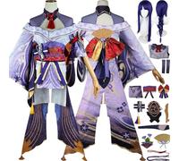 Cosimfy Anime Genshin Impact Raiden Shogun Disfraz de cosplay Juego de Role Escoffier Furina Uniforme Conjunto Completo Halloween Fiesta Carnaval Traje de vestir con Peluca Tocado para Mujeres (S)