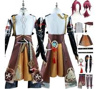 Cosimfy Anime Genshin Impact Shikanoin Heizou Disfraz de Cosplay Juego de Role Kinich Ifa Furina Cosplay Uniforme Set Halloween Fiesta Carnaval Traje de vestir con Peluca Chaqueta para Hombres