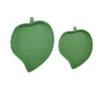COSINE 2 Piezas en Forma de Hoja de Alimentos para, Tazón de Plástico Verde para Reptil, Tazón de Beber para Tortuga, Serpiente de Maíz, Mascota Rastreador