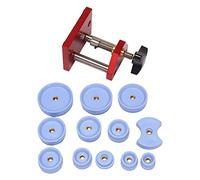 COSINE Micro Prensas Relojes Caja Prensa Micro Prensas Relojes Caja para Medios Trabajo Herramienta de Prensa con 12 Matrices de Nylon para Reparación de Relojes, Rojo y azul.