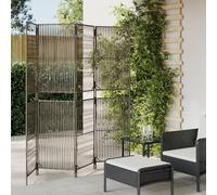 Cosisti Biombo Ratán 196 x 180 cm Biombo Exterior Jardin Biombos Separacion Biombos Separador Terraza con 4 Paneles Pantalla de Privacidad para Patio Terraza Jardín Gris