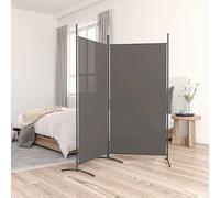 Cosisti Biombo Separador de 2 Paneles, Biombo Divisor 175 x 180 cm, Decoración Elegante, Separador de Ambientes Plegable, Divisor de Habitaciones, Antracita