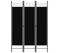 Cosisti Biombo Separador de 3 Paneles, Biombo Divisor 120x180 cm, Separador de Ambientes Plegable, Decoración Elegante, Divisor de Habitaciones, Negro