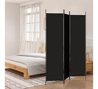 Cosisti Biombo Separador de 3 Paneles, Biombo Divisor 150 x 200 cm, Decoración Elegante, Separador de Ambientes Plegable, Divisor de Habitaciones, Negro-2