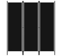 Cosisti Biombo Separador de 3 Paneles, Biombo Divisor 150x180 cm, Separador de Ambientes Plegable, Decoración Elegante, Divisor de Habitaciones, Negro