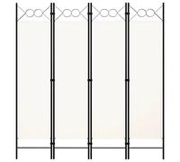 Cosisti Biombo Separador de 4 Paneles, Biombo Divisor 160x180 cm, Separador de Ambientes Plegable, Decoración Elegante, Divisor de Habitaciones, Blanco