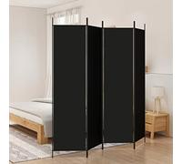 Cosisti Biombo Separador de 4 Paneles, Biombo Divisor 200 x 200 cm, Decoración Elegante, Separador de Ambientes Plegable, Divisor de Habitaciones, Negro-2