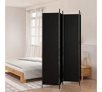 Cosisti Biombo Separador de 4 Paneles, Biombo Divisor 200 x 220 cm, Decoración Elegante, Separador de Ambientes Plegable, Divisor de Habitaciones, Negro-2