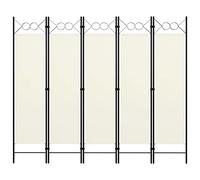 Cosisti Biombo Separador de 5 Paneles, Biombo Divisor 200x180 cm, Separador de Ambientes Plegable, Decoración Elegante, Divisor de Habitaciones, Blanco