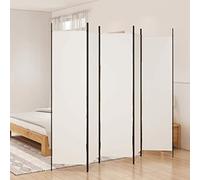 Cosisti Biombo Separador de 5 Paneles, Biombo Divisor 250 x 200 cm, Decoración Elegante, Separador de Ambientes Plegable, Divisor de Habitaciones, Blanco