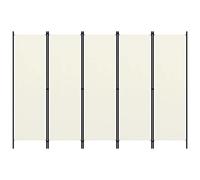 Cosisti Biombo Separador de 5 Paneles, Biombo Divisor 250x180 cm, Separador de Ambientes Plegable, Decoración Elegante, Divisor de Habitaciones, Blanco