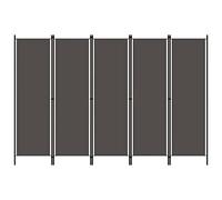Cosisti Biombo Separador de 5 Paneles, Biombo Divisor 250x180 cm, Separador de Ambientes Plegable, Decoración Elegante, Divisor de Habitaciones, Antracita