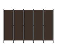 Cosisti Biombo Separador de 5 Paneles, Biombo Divisor 250x180 cm, Separador de Ambientes Plegable, Decoración Elegante, Divisor de Habitaciones, Marrón