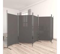 Cosisti Biombo Separador de 5 Paneles, Biombo Divisor 433 x 180 cm, Decoración Elegante, Separador de Ambientes Plegable, Divisor de Habitaciones, Antracita