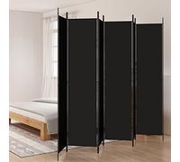 Cosisti Biombo Separador de 6 Paneles, Biombo Divisor 300 x 220 cm, Decoración Elegante, Separador de Ambientes Plegable, Divisor de Habitaciones, Negro-2