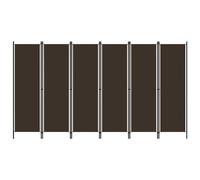 Cosisti Biombo Separador de 6 Paneles, Biombo Divisor 300x180 cm, Separador de Ambientes Plegable, Decoración Elegante, Divisor de Habitaciones, Marrón