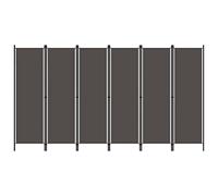 Cosisti Biombo Separador de 6 Paneles, Biombo Divisor 300x180 cm, Separador de Ambientes Plegable, Decoración Elegante, Divisor de Habitaciones, Antracita