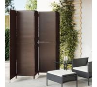 Cosisti Biombo Separador Plegable de 5 Paneles, Biombo Ratán, Biombo Exterior Jardin, Biombos Separador Terraza 245 x 180 cm, Pantalla de Privacidad para Patio Marrón