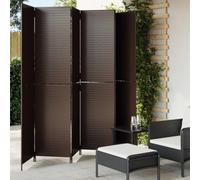 Cosisti Biombo Separador Plegable de 6 Paneles, Biombo Ratán, Biombo Exterior Jardin, Biombos Separador Terraza 294 x 200 cm, Pantalla de Privacidad para Patio Marrón