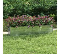 Cosisti Jardinera Elevada de Metal 240 x 40 x 45 cm Jardinera Exterior Grandes Macetero Grande de Exterior Cama Elevada de Jardín para Cultivo de Flores Plantas Hierbas Plateado