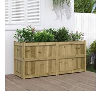 Cosisti Jardineras Exterior Grandes 150x50x70 cm, Macetero Grande, Maceteros de Madera para Plantas, Jardinera de Madera para Jardín Balcón o Terraza Impregnado Natural