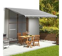 Cosisti Tela de Repuestos para Toldos 500 x 300 cm, Toldo de Lona,Techo de Repuesto para Toldo,Toldo Impermeable para Patio,Telas para Toldos para Patio Terraza Jardín Gris Antracita y Blanco