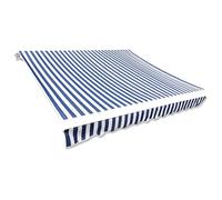 Cosisti Toldo de Lona 350 x 250 cm, Tela de Repuestos para Toldos, Techo de Repuesto para Toldo,Toldo Impermeable para Patio,Telas para Toldos para Patio Terraza Jardín Azul y Blanco