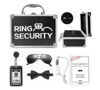 COSLANLEE Caja de seguridad para anillos de boda para niños pequeños, maletín de seguridad portátil con hebilla cerrada con forro de almohada acolchado, regalos para propuesta de ceremonia, 7.9 x 5.5