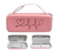 COSLANLEE Funda rígida de EVA para estetoscopio, bolsa de transporte grande de piel sintética con bolsillos de malla compatible con estetoscopio 3M Littmann Classic III MDF para accesorios de