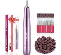 COSLUS Fresa de uñas eléctrica para uñas de gel: velocidad ajustable y dirección de rotación para manicura y pedicura, cortador eléctrico de lima de uñas para uñas de gel (Morado)