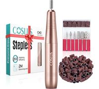 COSLUS - Lijadora de uñas eléctrica para uñas de gel, velocidad y sentido de rotación ajustable, kit de manicura y pedicura, lima de 0 ngles eléctrica para uñas de gel, profesional