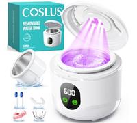 COSLUS Máquina limpiadora ultrasónica C60 de retenedor: cápsula de limpieza dental profesional de 45 kHz para prótesis, protector bucal, alineador y aparatos ortopédicos, limpieza profunda, tanque