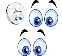 Cosmeria 2 pegatinas para ojos, pegatinas autoadhesivas impermeables para los ojos para robot cortacésped y robot aspirador, pegatinas decorativas divertidas para robots y dispositivos