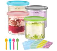 Cosmeria Accesorios para Ninja Creami NC299 NC300, 4 recipientes sin BPA Aptos para lavavajillas con Tapas, duraderos para máquina de Helados con compresor