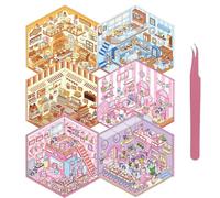 Cosmeria DIY Set 3D Pegatinas con 6 escenas diferentes, reutilizable, fácil aplicación, alivio del estrés y fomento de la creatividad para adultos y niños